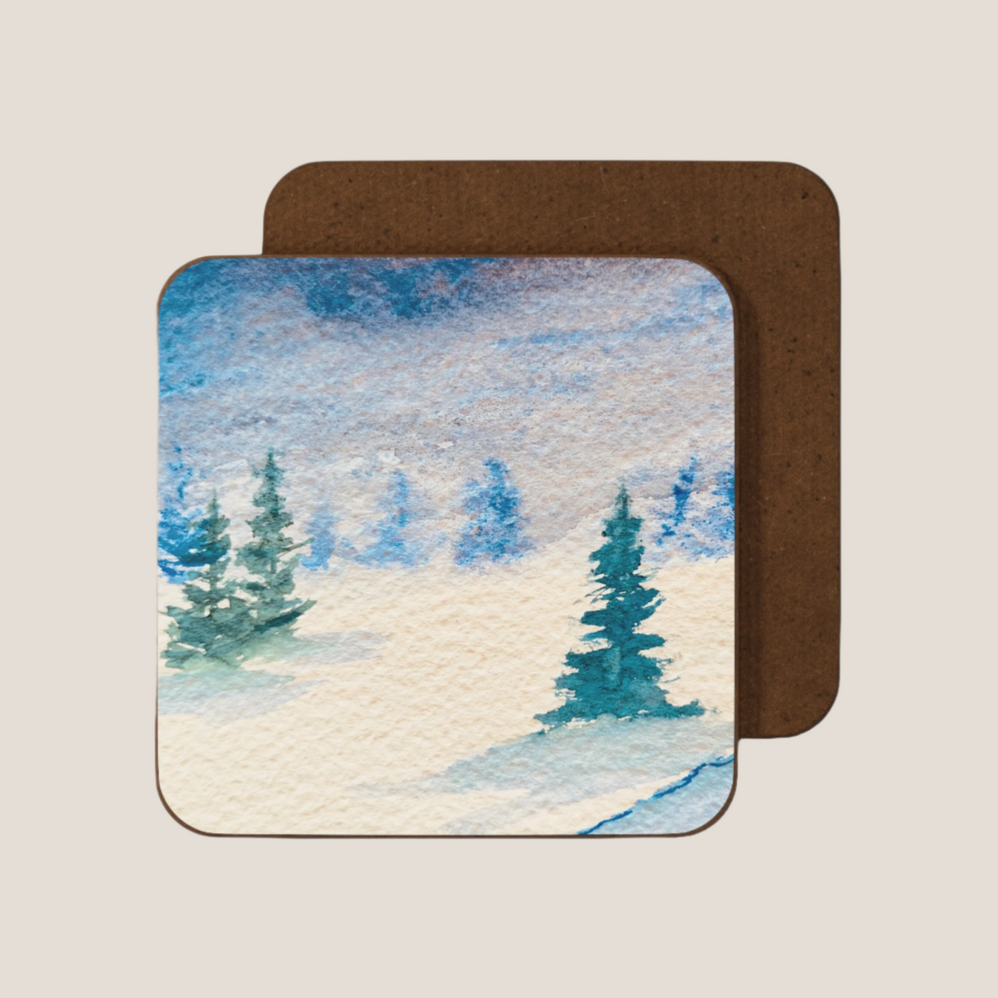 Frosted Firs Hardboard Back Coaster