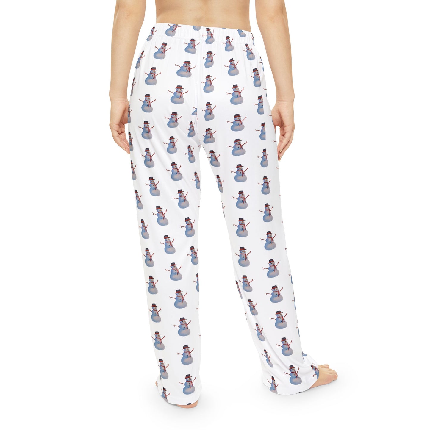 Cozy Women’s Whimsical Snowman Pajama Pants. Available in sizes from XS-4XL