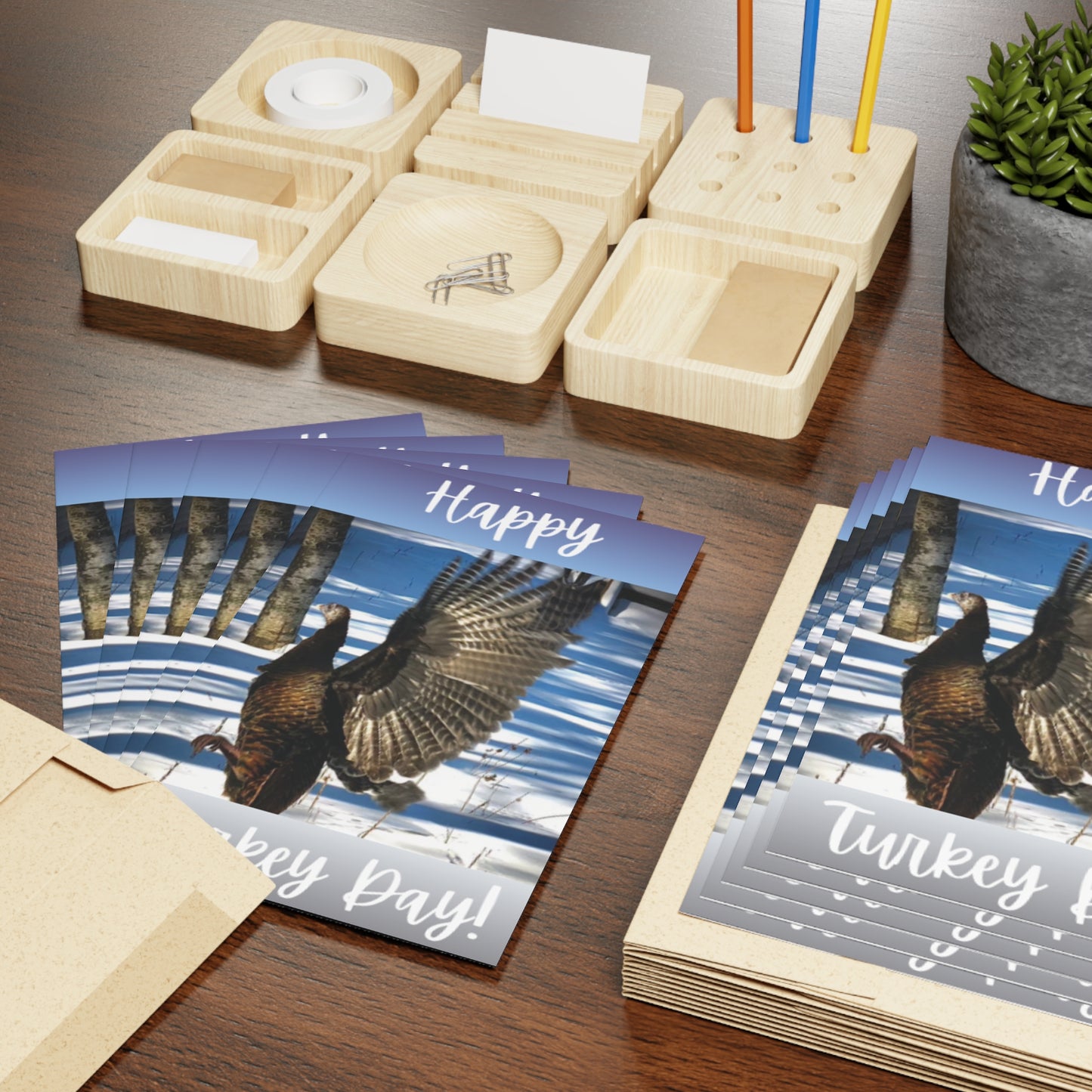 Happy Turkey Day Greeting Cards (1 or 10-pcs)