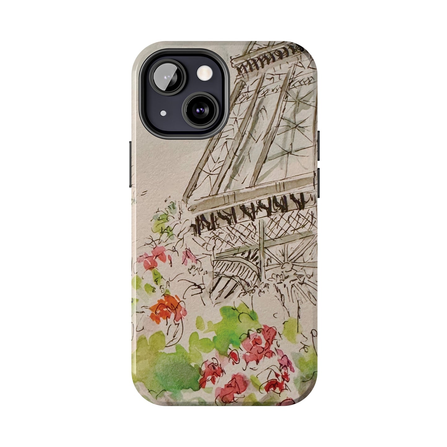 Eiffel Tower and Paris Flowers Phone Case for iPhone 15, 14, 13 and More