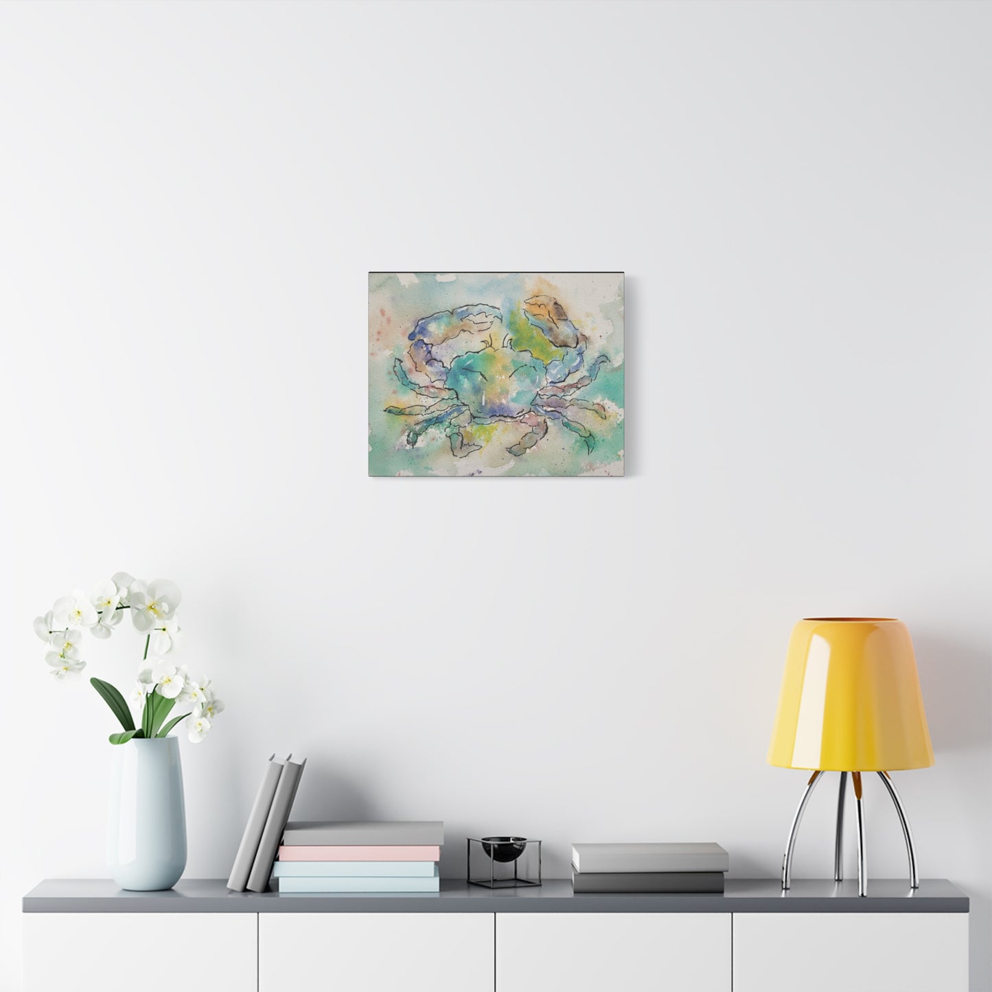 Blue Crab Matte Canvas, Stretched, 1.25". Available in sizes 10” x 8”-20” x 16”