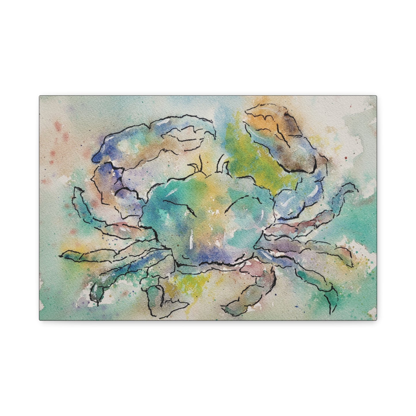 Blue Crab Matte Canvas, Stretched, 1.25". Available in sizes 10” x 8”-20” x 16”