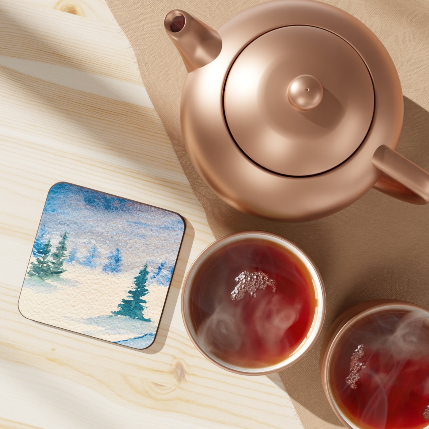 Frosted Firs Hardboard Back Coaster