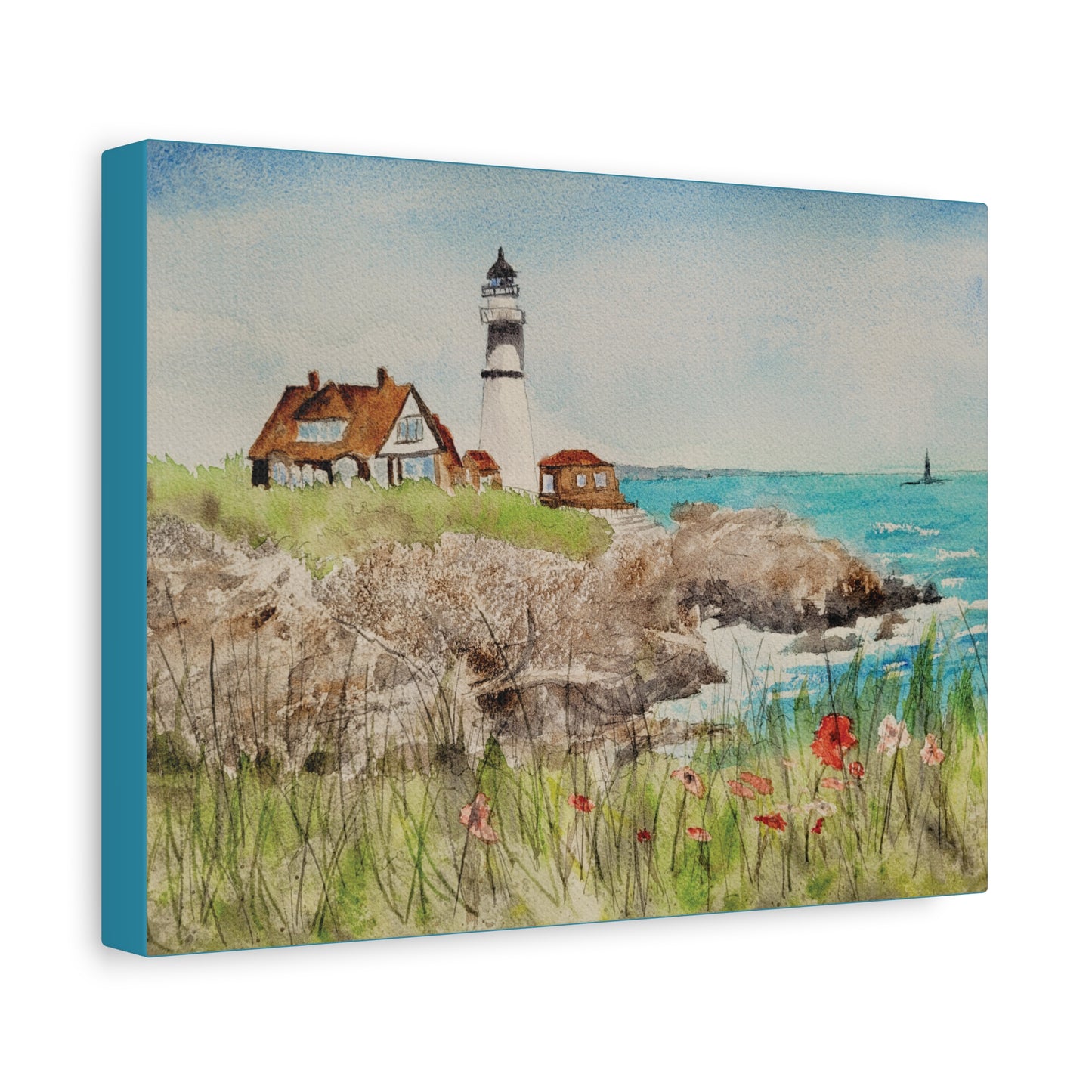 Portland Head Light Matte Canvas, Stretched, 1.25". Available in sizes 10” x 8”-20” x 16”