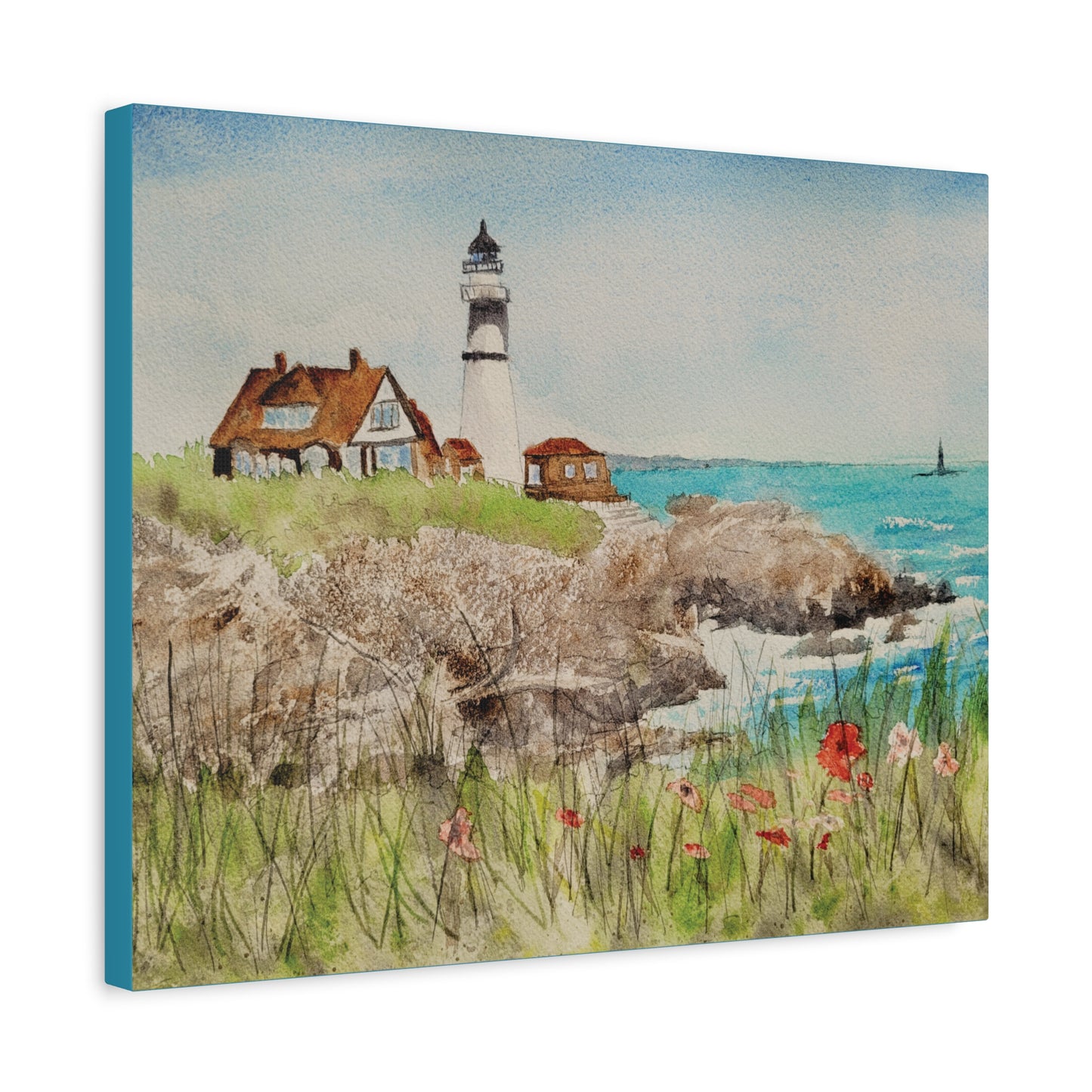 Portland Head Light Matte Canvas, Stretched, 1.25". Available in sizes 10” x 8”-20” x 16”