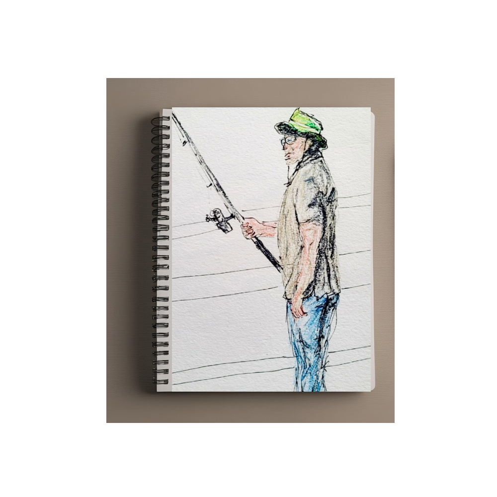 The Fisherman Minimalist Fine Art Print. Instant Printable & Digital Art Download. Available in sizes from 7” x 5” to 7” x 9”