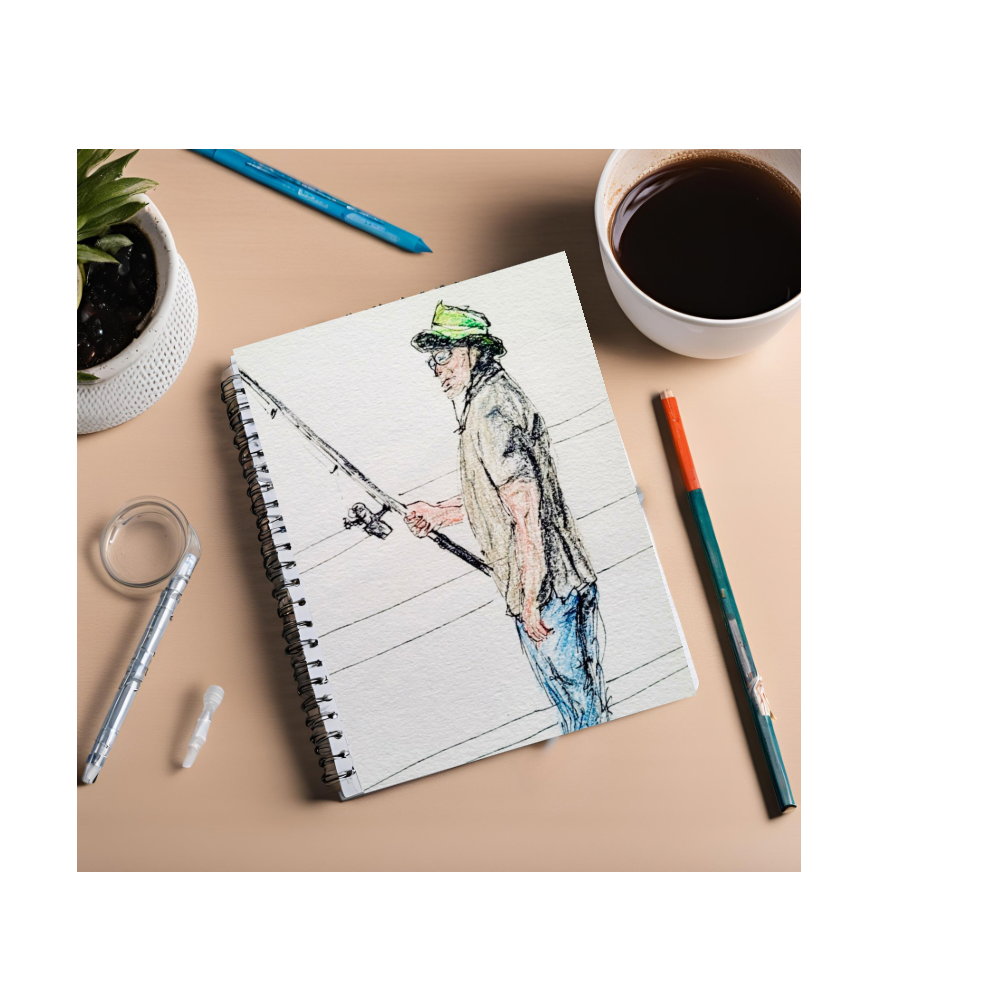 The Fisherman Minimalist Fine Art Print. Instant Printable & Digital Art Download. Available in sizes from 7” x 5” to 7” x 9”