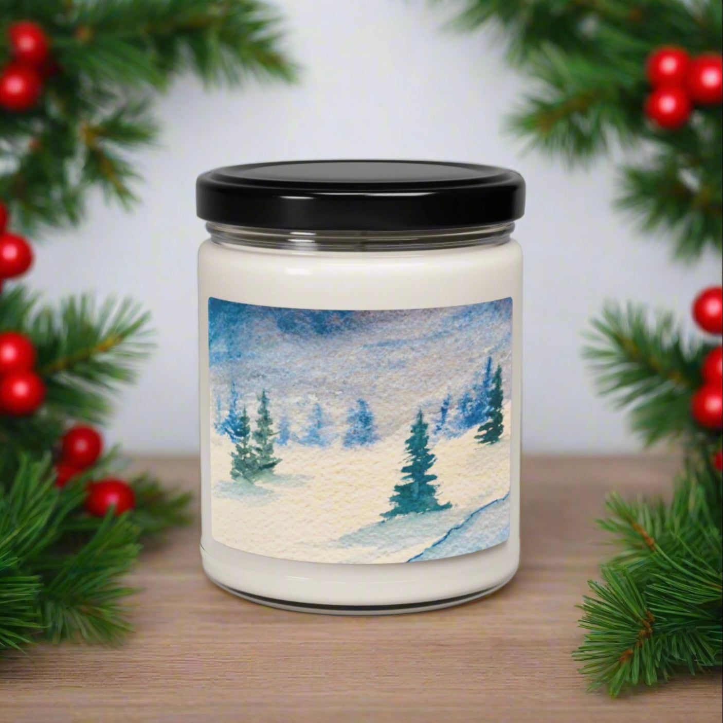 Eco-Friendly Soy Candle (9 oz.), Featuring Frosted Firs. Multiple Scents Available