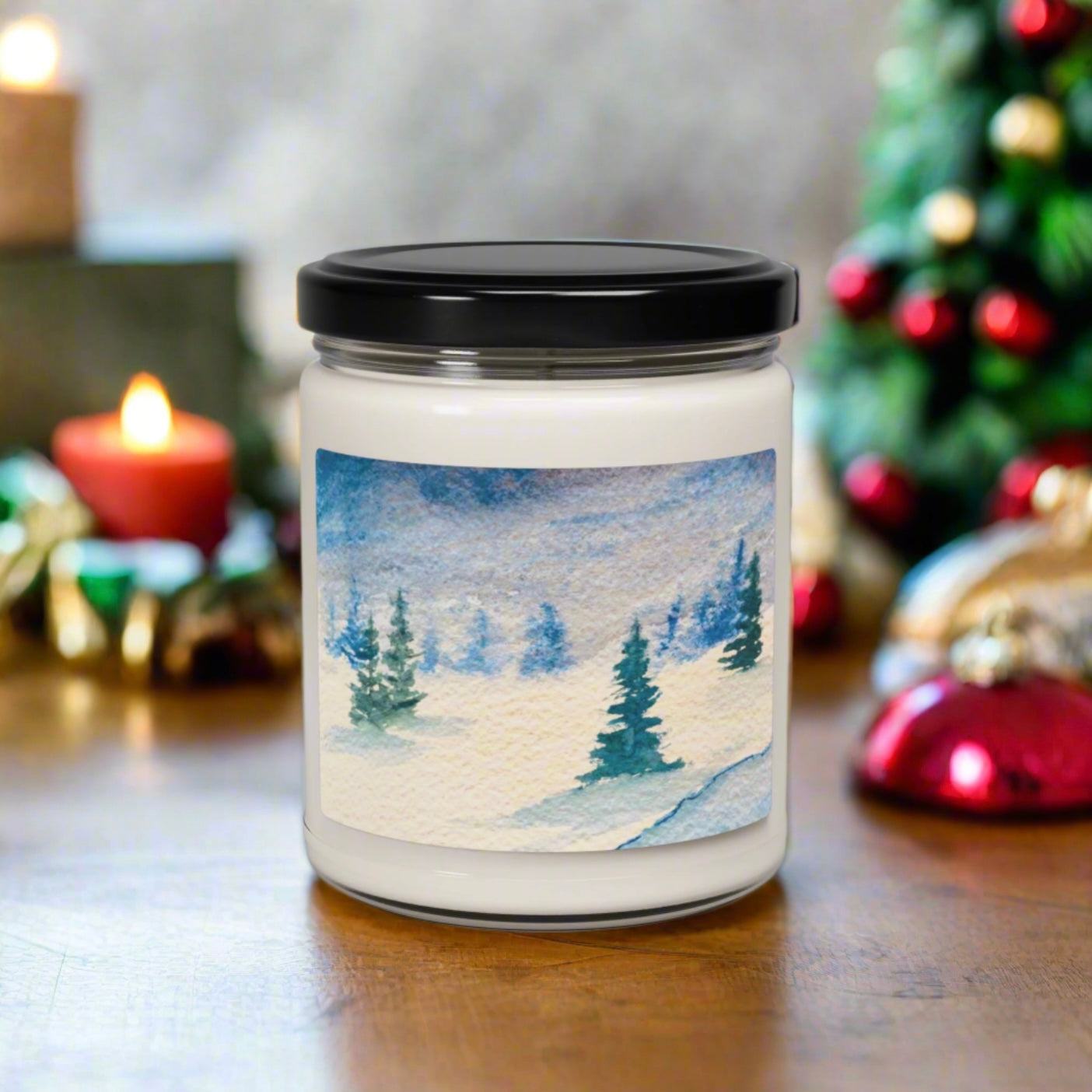Eco-Friendly Soy Candle (9 oz.), Featuring Frosted Firs. Multiple Scents Available