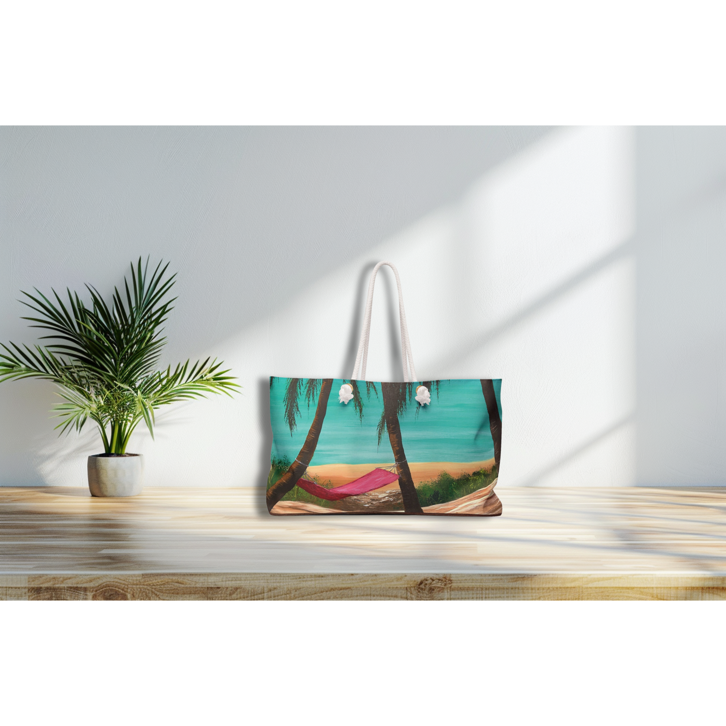 Simple Weekender Bag Featuring Hawaii Beach Hammock