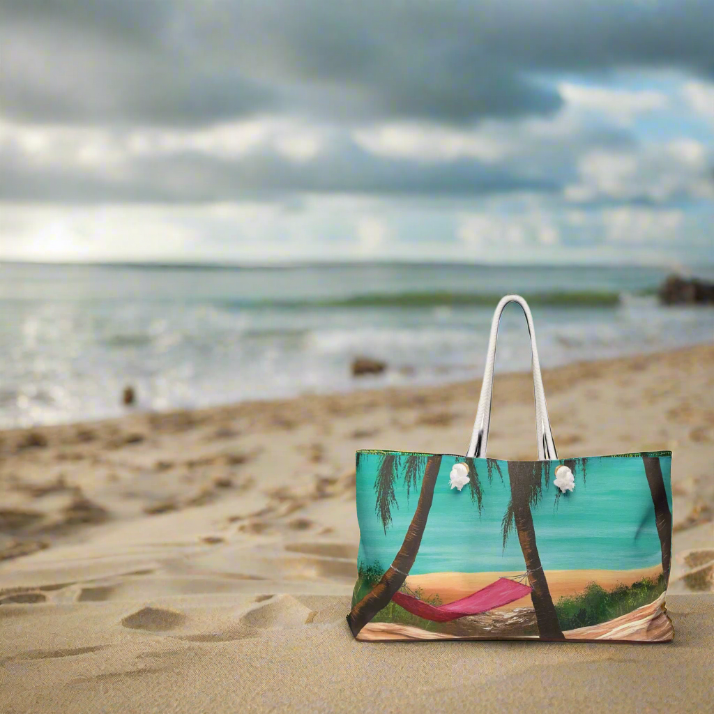 Simple Weekender Bag Featuring Hawaii Beach Hammock