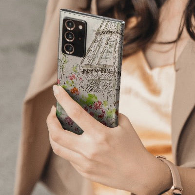 Eiffel Tower and Paris Flowers Phone Case for iPhone 15, 14, 13 and More
