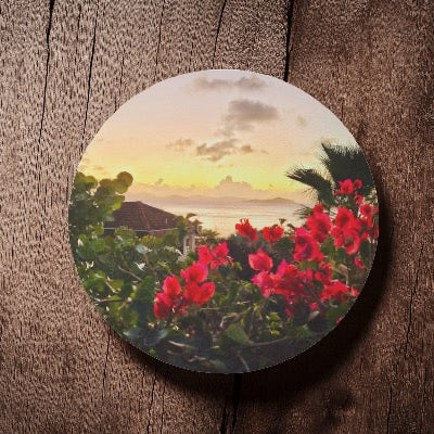 Island Sunset Cork Back Coaster
