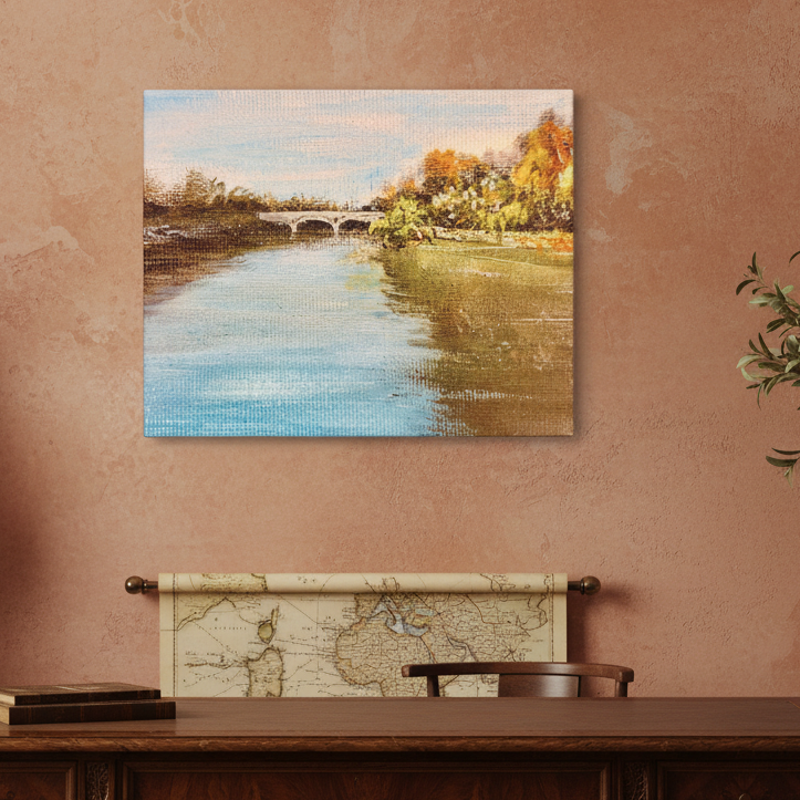 Picturesque Tiber River, Rome Matte Canvas, Stretched, 1.25". Available in sizes from 10” x 8”-18” x 12”