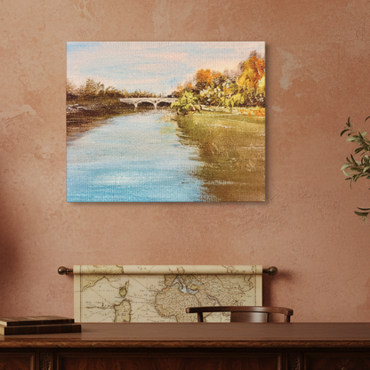 Picturesque Tiber River, Rome Matte Canvas, Stretched, 1.25". Available in sizes from 10” x 8”-18” x 12”