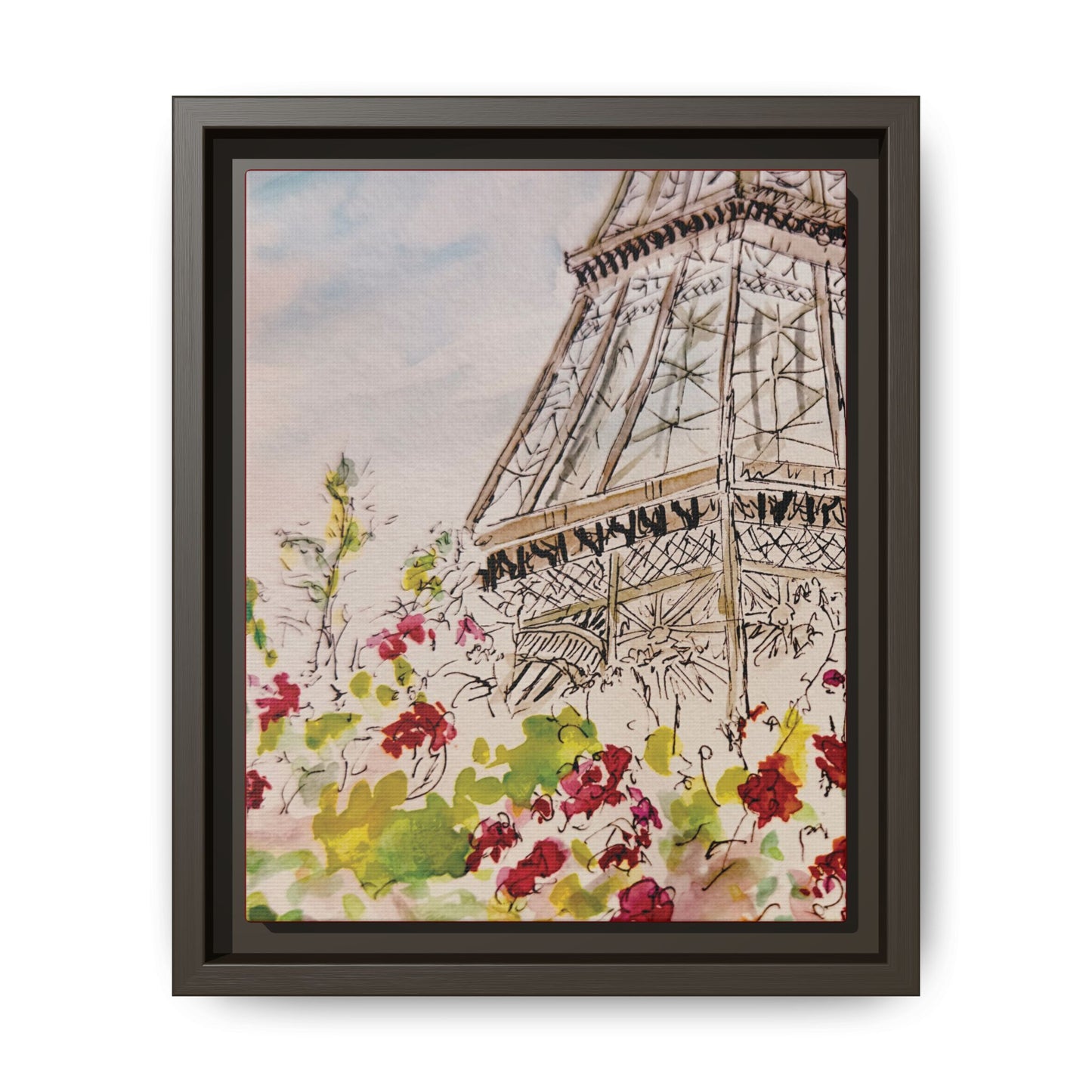 Eiffel Tower, Framed (Black or Espresso). Available in sizes from 8”x10”-16”x20”
