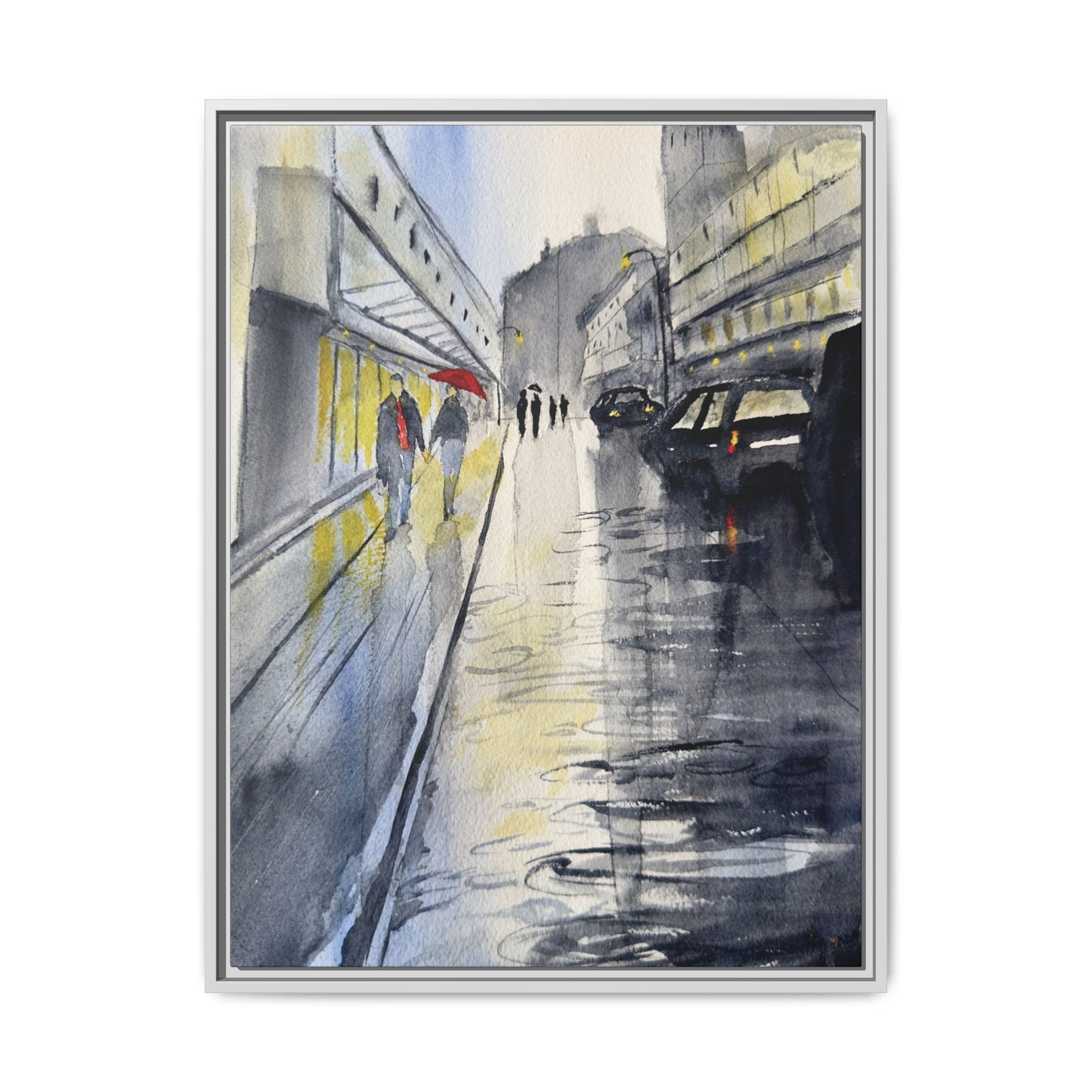 Rainy Day Romance, Framed (Black or Espresso). Available in sizes from 8”x10”-24”x32”