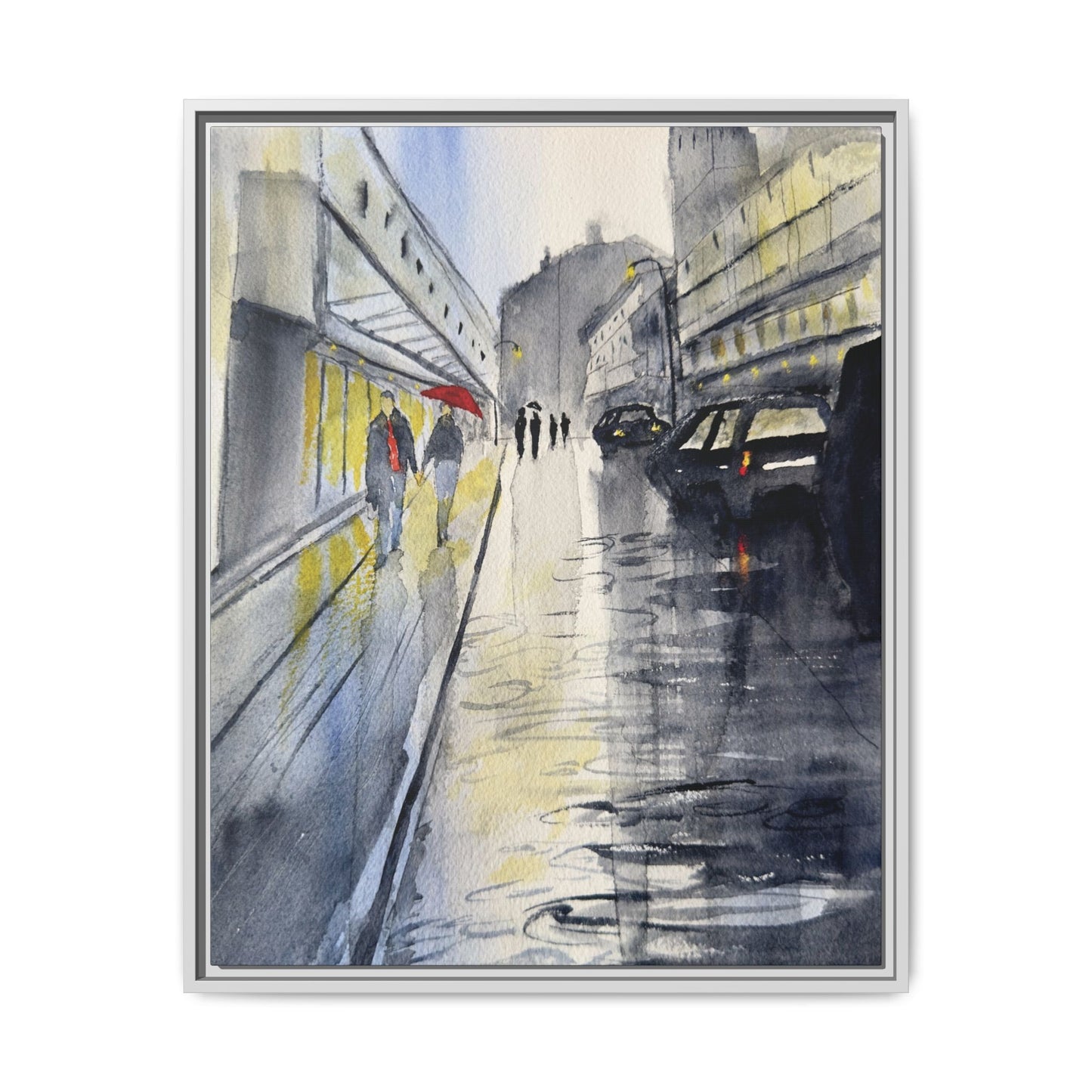 Rainy Day Romance, Framed (Black or Espresso). Available in sizes from 8”x10”-24”x32”