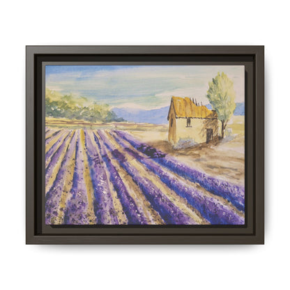 Lavender at Daybreak Matte Canvas, Framed (Black or Espresso). Available in sizes 10”x8”-20”x10”