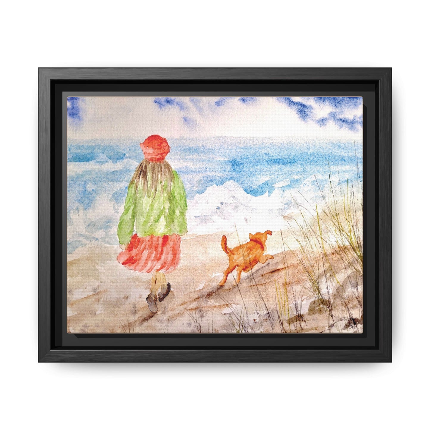 Oceanfront Friends, Framed (Black or Espresso). Available in sizes from 10”x8”-20”x16”