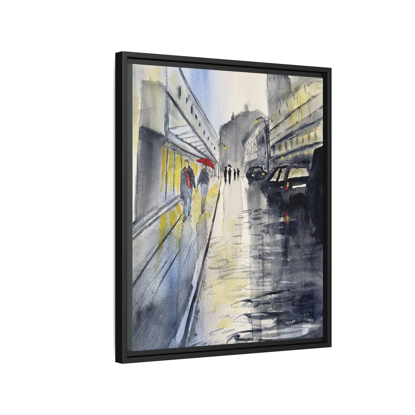 Rainy Day Romance, Framed (Black or Espresso). Available in sizes from 8”x10”-24”x32”
