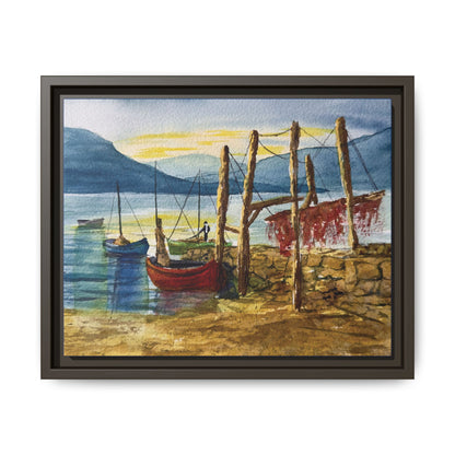 Morning Boats on the Loch, Framed (Black or Espresso). Available in sizes from 10”x8”-24”x18”