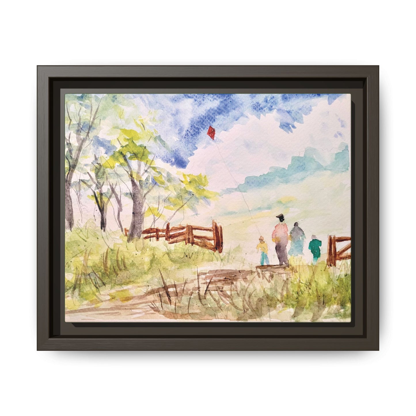 Spring Fling Matte Canvas, Framed (Black or Espresso). Available in sizes 10”x8”-16”x12”