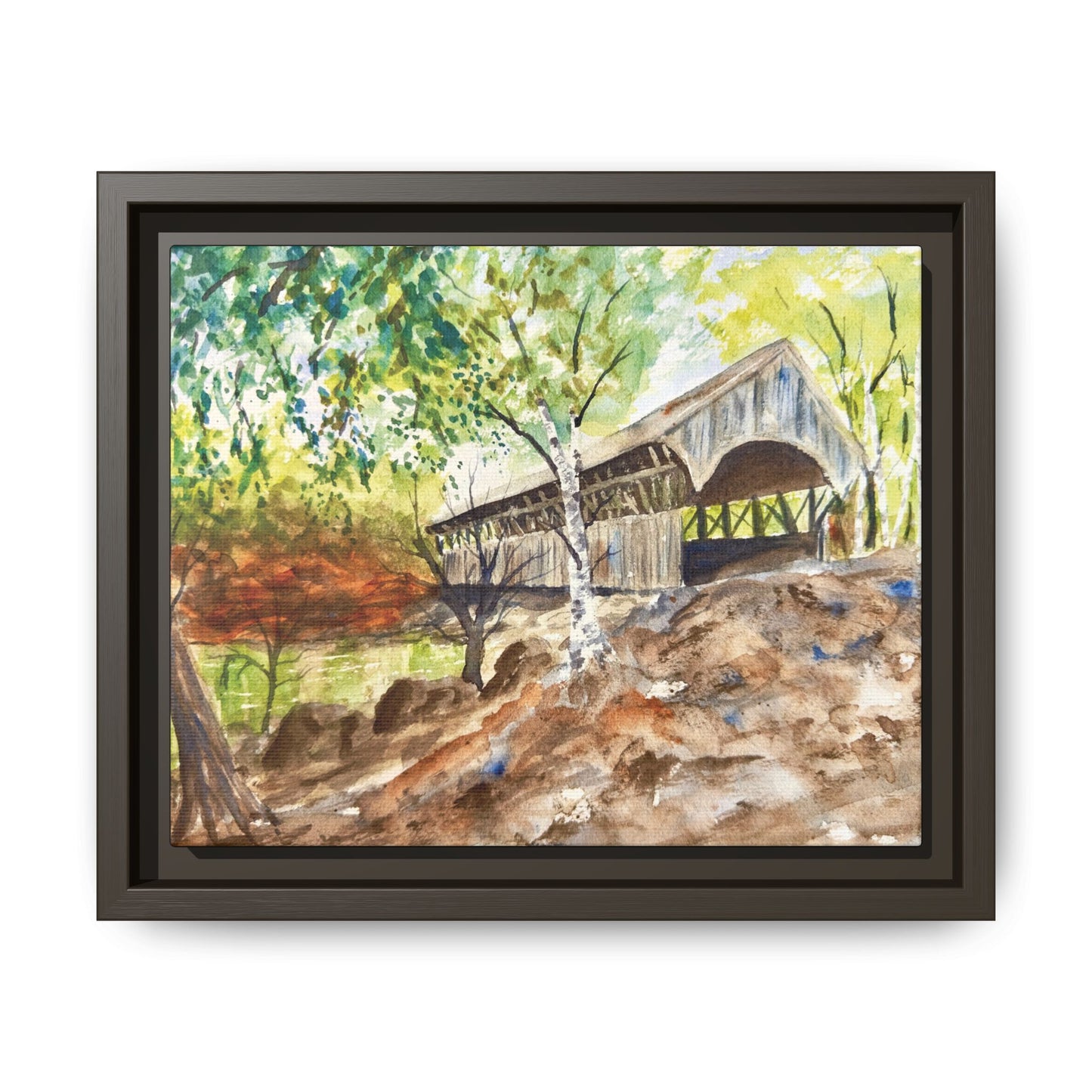 Artist’s Bridge Matte Canvas, Framed (Black or Espresso). Available in sizes from 10”x8”-24”x18”