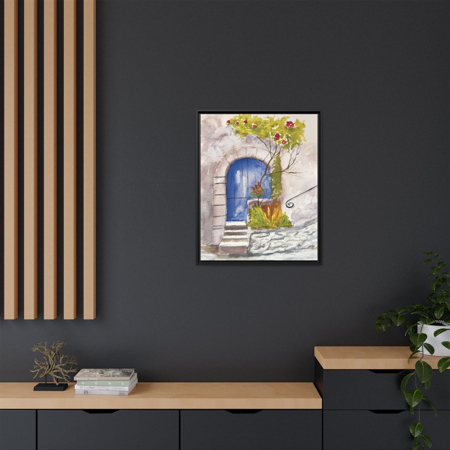 Blue Door, Framed (Black or Espresso). Available in sizes from 8”x10”-24”x32”