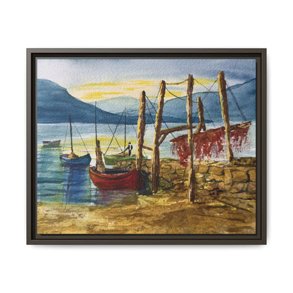 Morning Boats on the Loch, Framed (Black or Espresso). Available in sizes from 10”x8”-24”x18”