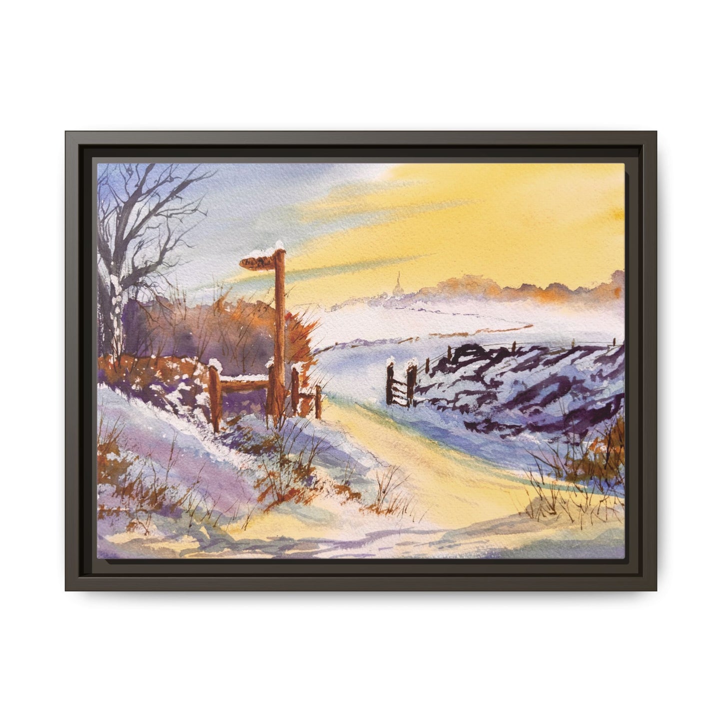 Wales Winter Walk, Framed (Black or Espresso). Available in sizes from 10”x8”-32”x24”