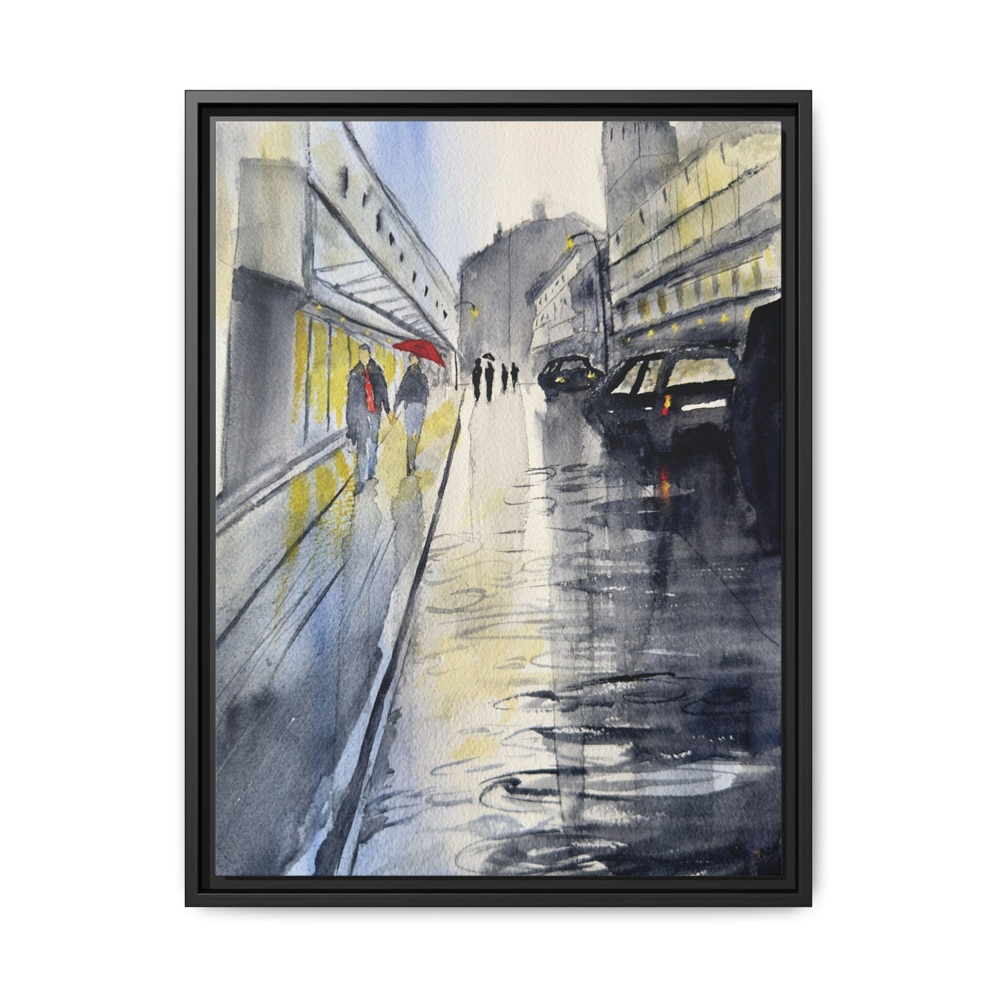 Rainy Day Romance, Framed (Black or Espresso). Available in sizes from 8”x10”-24”x32”