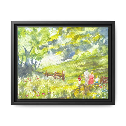 Summer Stroll Matte Canvas, Framed (Black or Espresso). Available in sizes 10”x8”-20”x10”