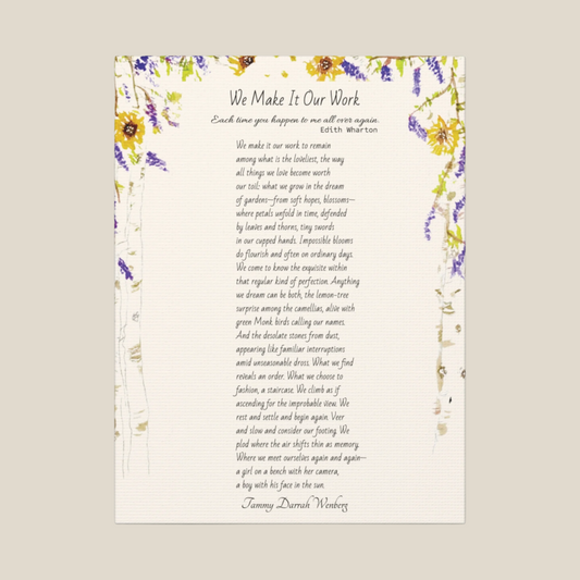 We Make It Our Work Custom Matte Canvas, Stretched, 1.25". Available in 9" x 12"