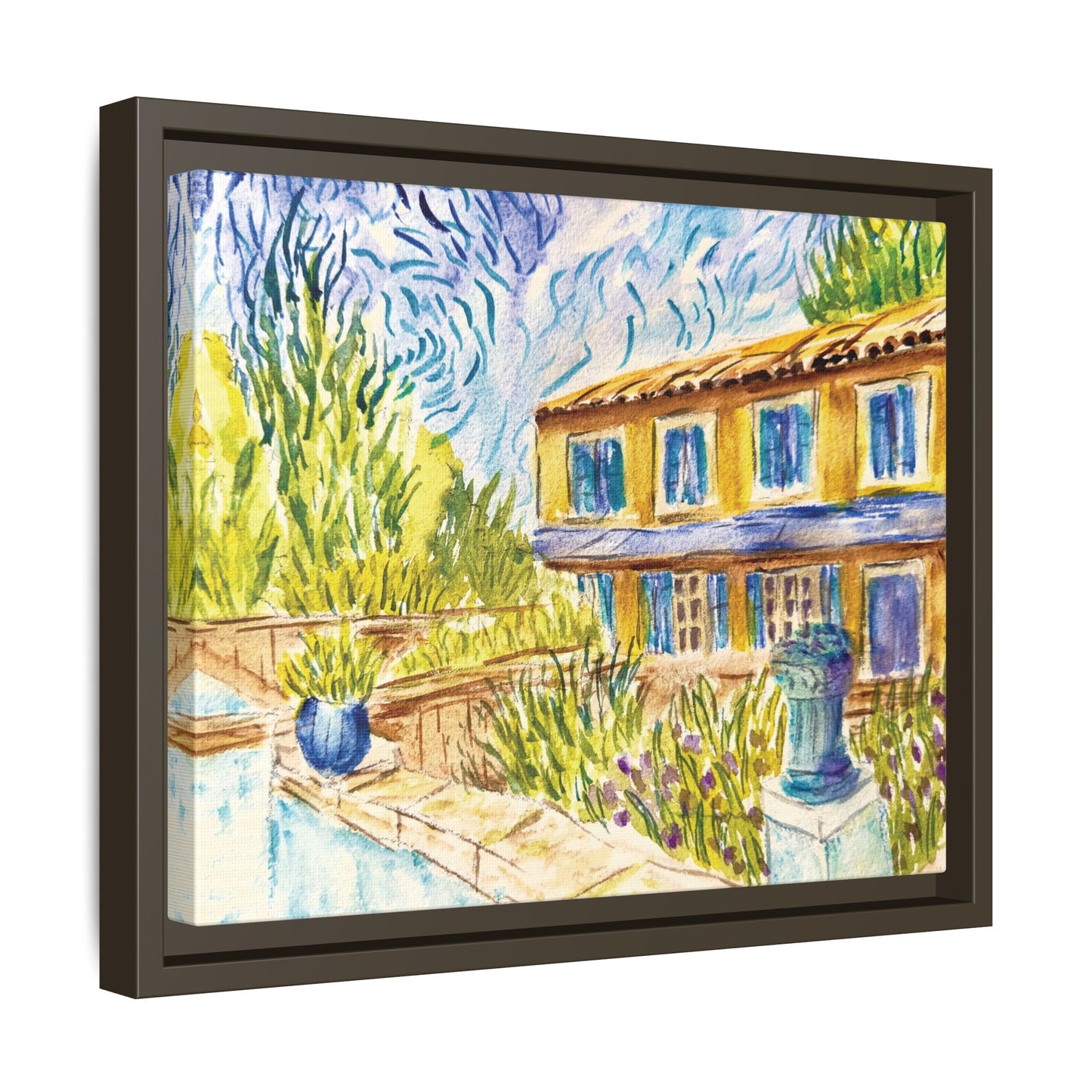 Respite Near Saint-Remy-de-Provence Matte Canvas, Framed (Black or Espresso). Available in sizes from 10”x8”-30”x24”