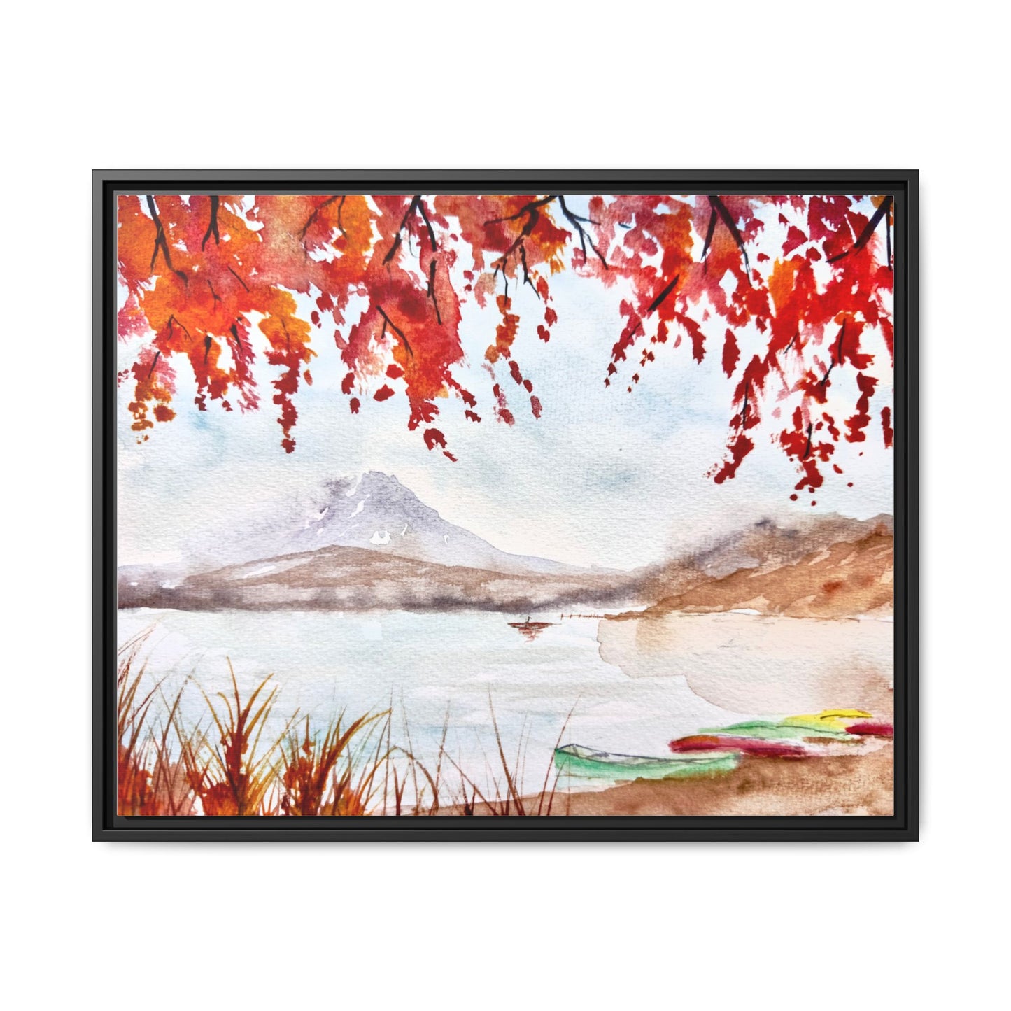 Falling For Fuji Matte Canvas, Framed (Black or Espresso). Available in sizes from 10”x8”-32”x24”
