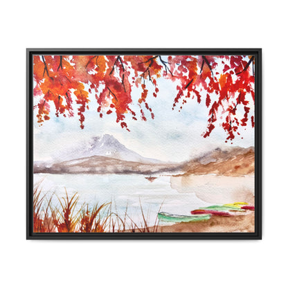 Falling For Fuji Matte Canvas, Framed (Black or Espresso). Available in sizes from 10”x8”-32”x24”