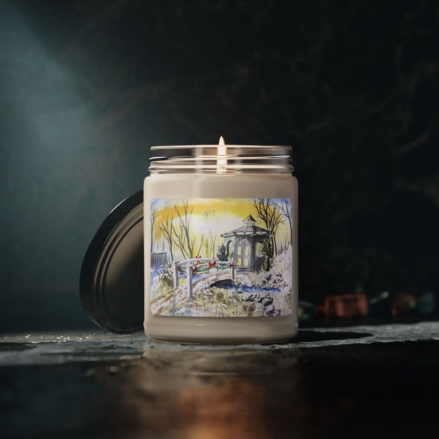 Eco-Friendly Soy Candle (9 oz.), Featuring Morning’s Frosty Glow. Multiple Scents Available