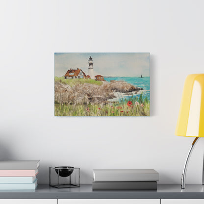 Portland Head Light Matte Canvas, Stretched, 1.25". Available in sizes 10” x 8”-20” x 16”