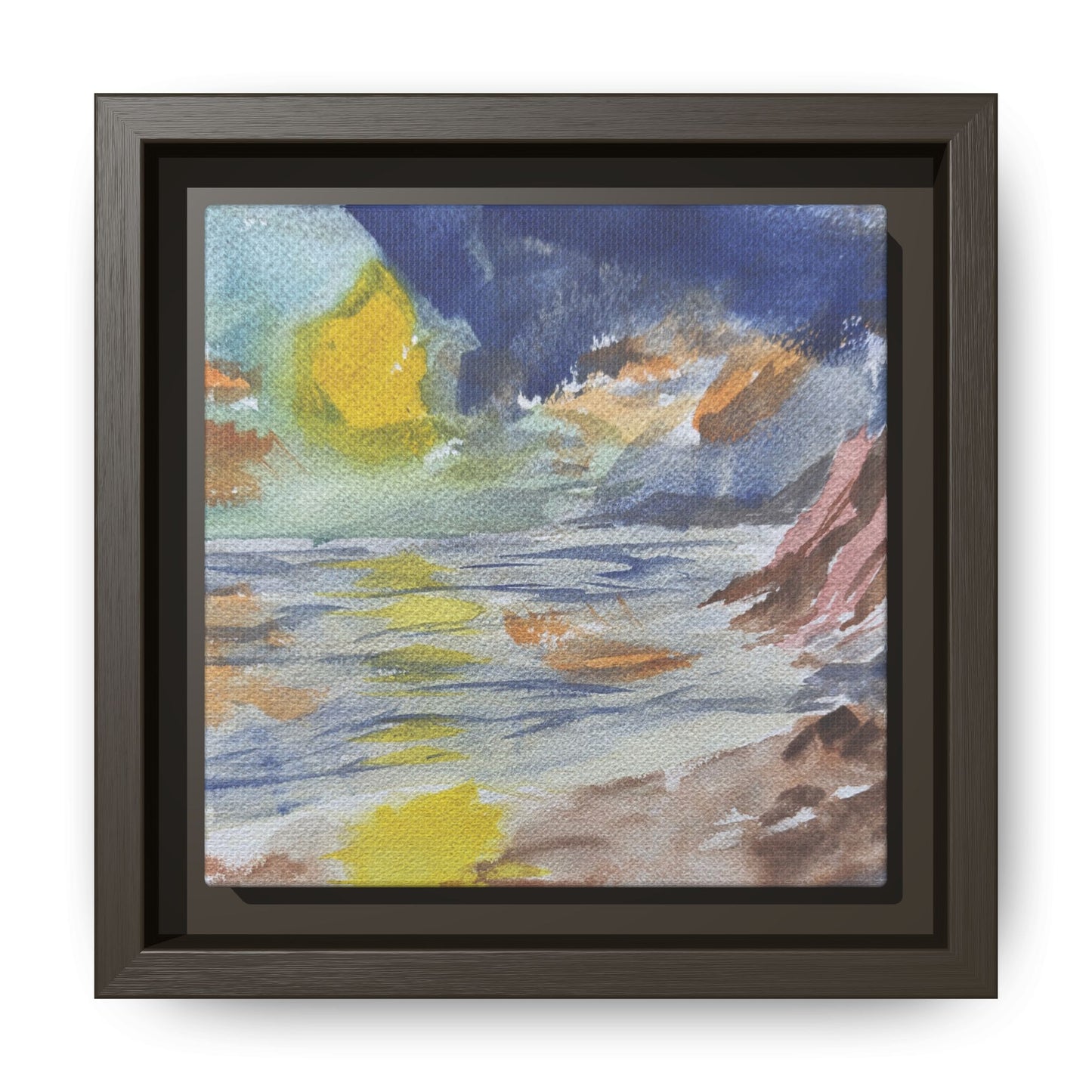 The Sun in Pieces Matte Canvas, Framed (Black or Espresso). Available in sizes from 6”x6”-30”x30”