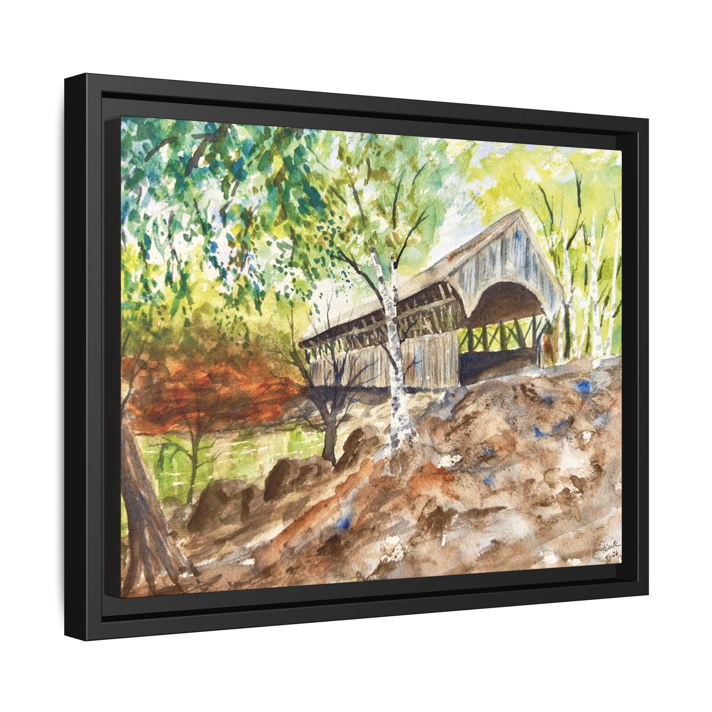 Artist’s Bridge Matte Canvas, Framed (Black or Espresso). Available in sizes from 10”x8”-24”x18”