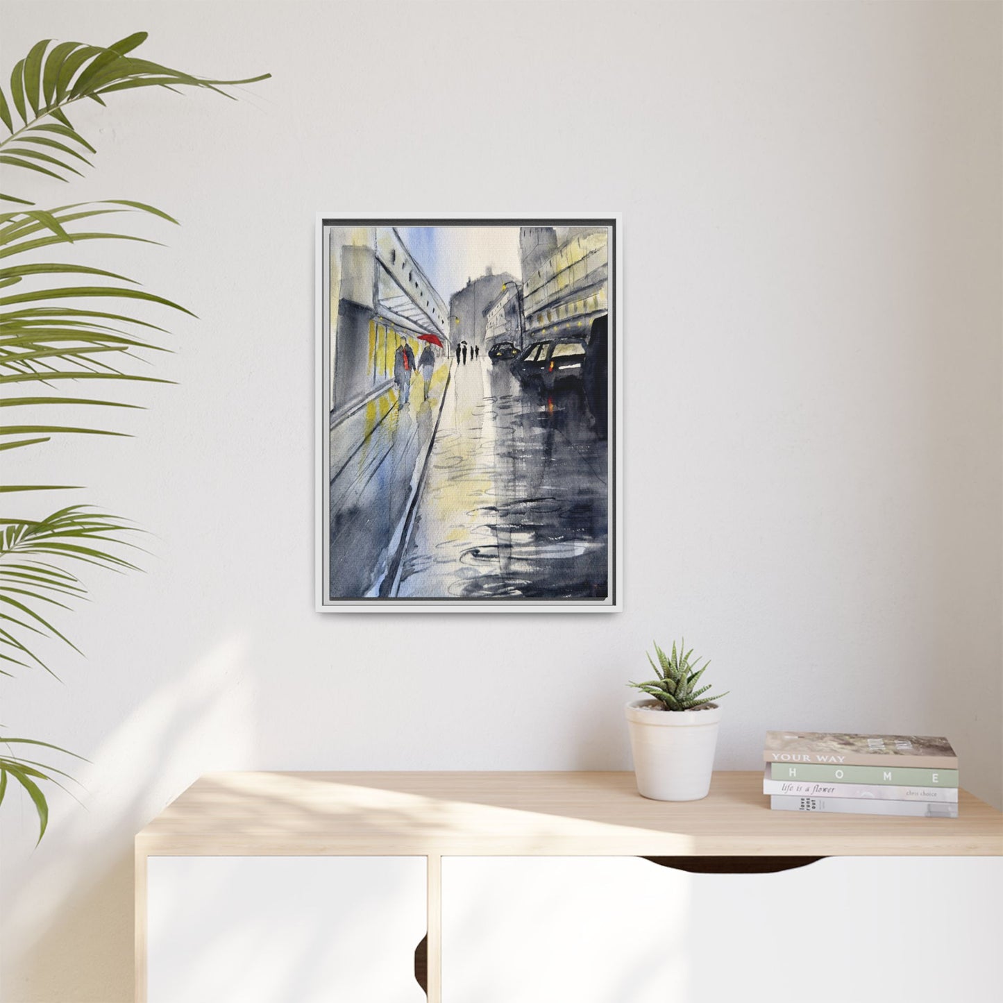 Rainy Day Romance, Framed (Black or Espresso). Available in sizes from 8”x10”-24”x32”