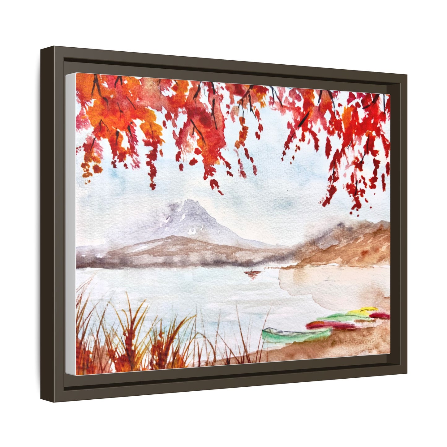 Falling For Fuji Matte Canvas, Framed (Black or Espresso). Available in sizes from 10”x8”-32”x24”
