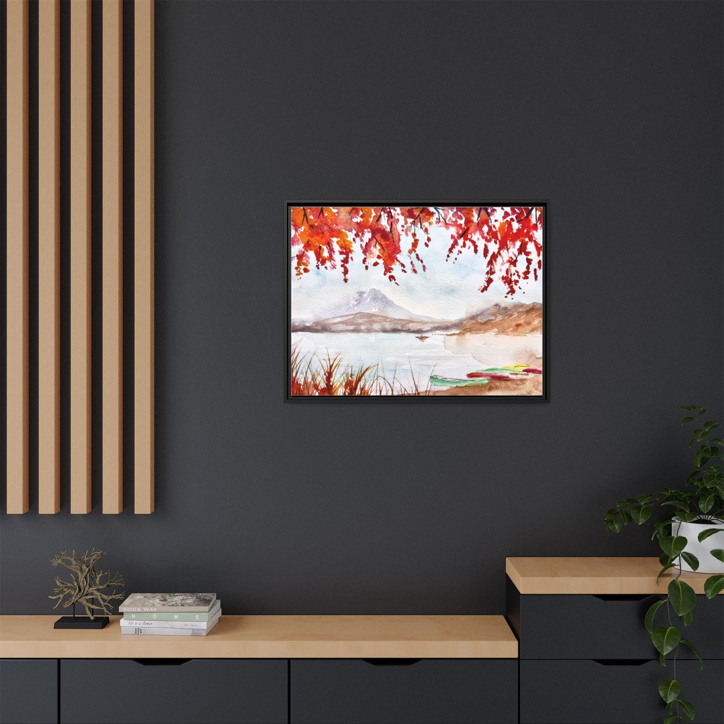 Falling For Fuji Matte Canvas, Framed (Black or Espresso). Available in sizes from 10”x8”-32”x24”