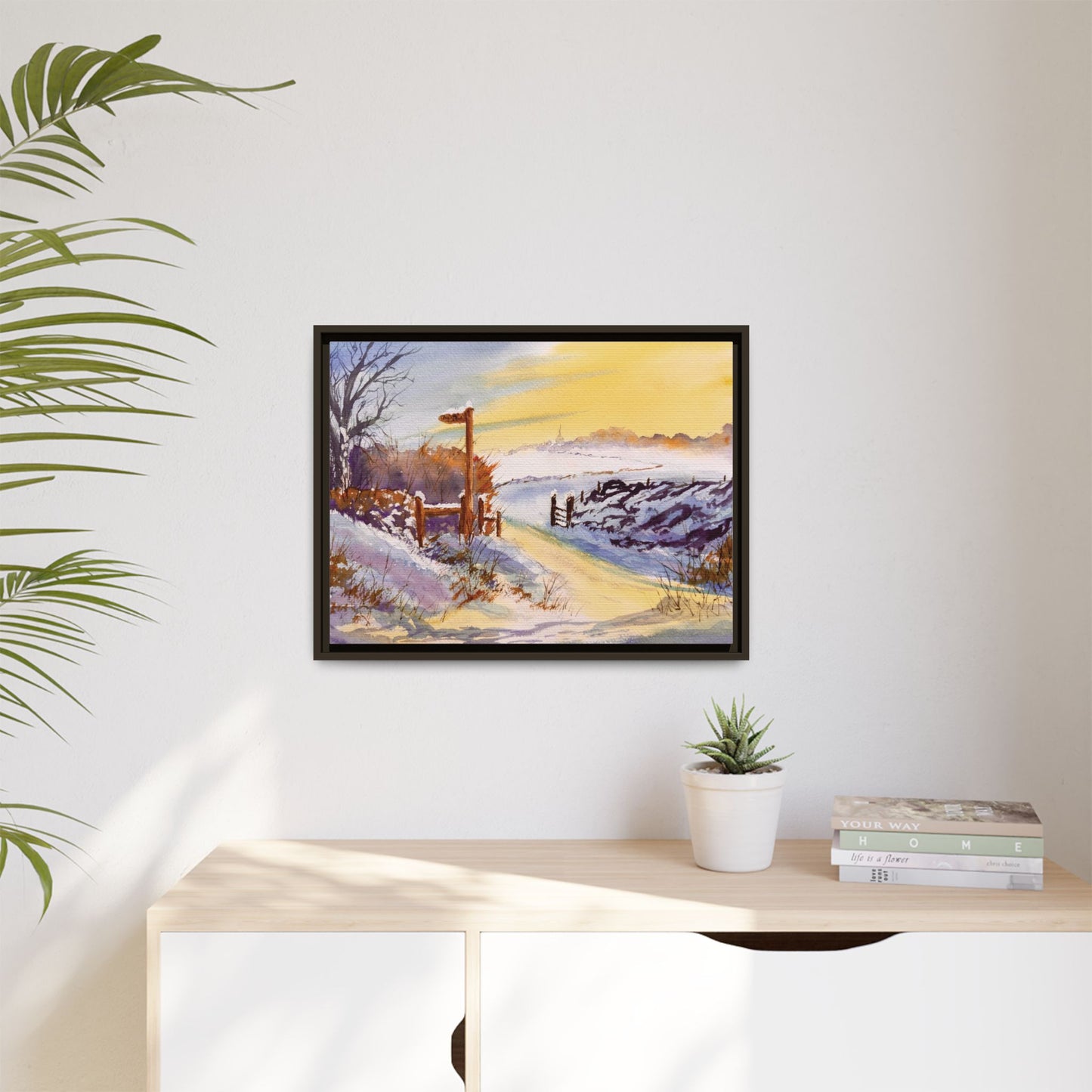 Wales Winter Walk, Framed (Black or Espresso). Available in sizes from 10”x8”-32”x24”