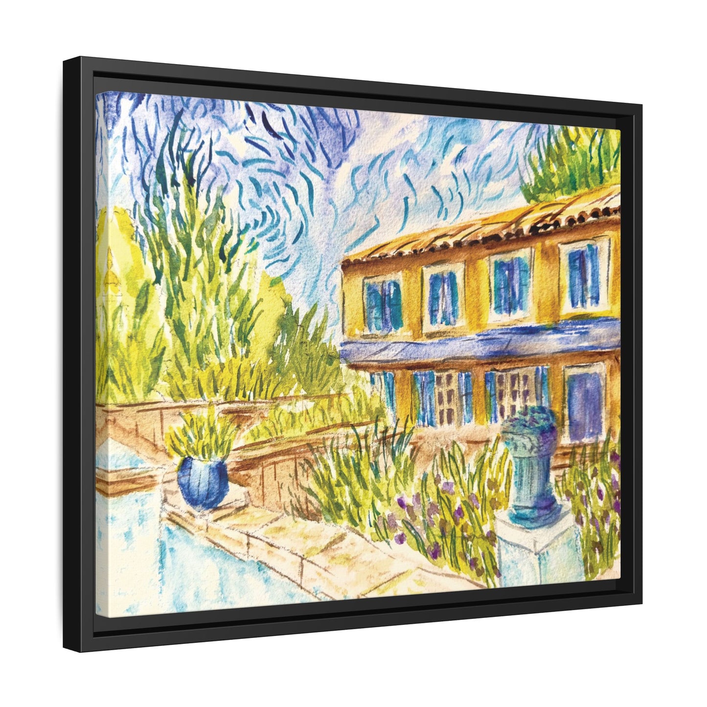 Respite Near Saint-Remy-de-Provence Matte Canvas, Framed (Black or Espresso). Available in sizes from 10”x8”-30”x24”