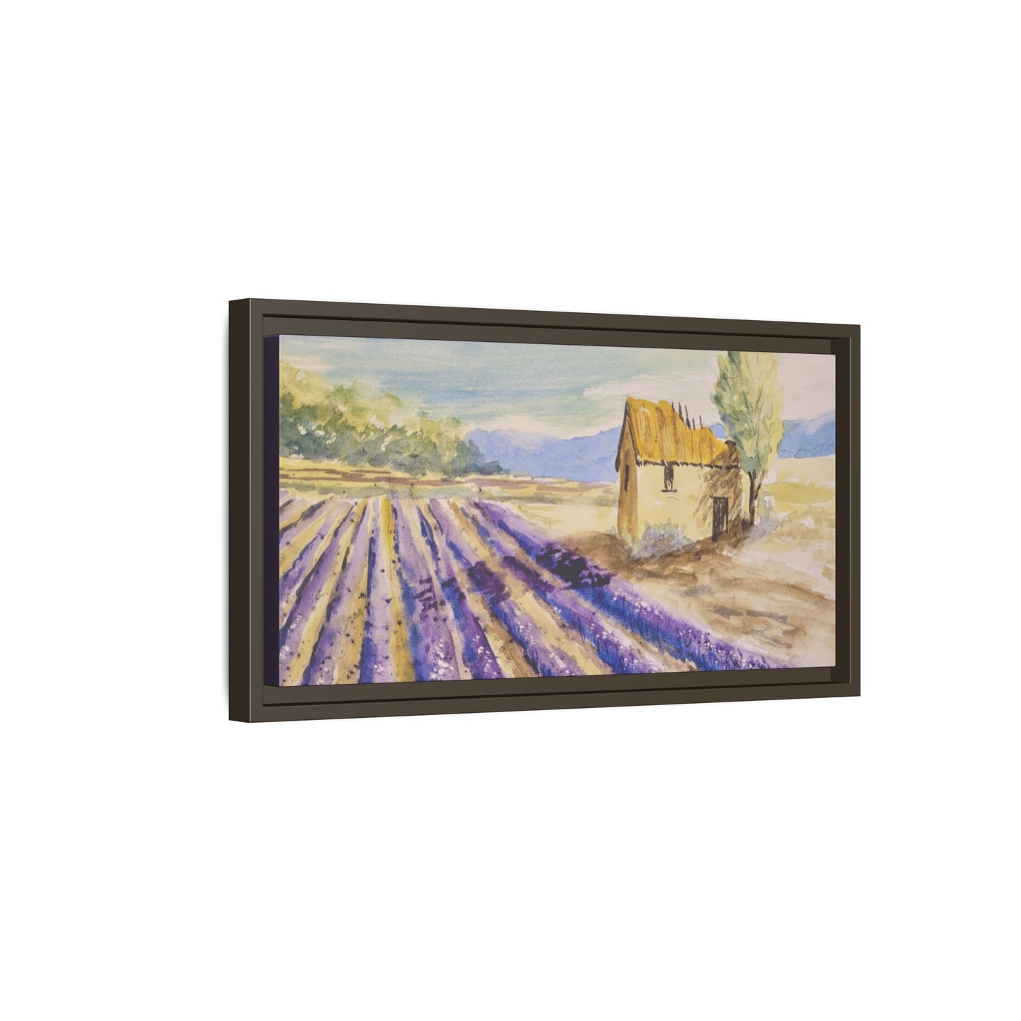Lavender at Daybreak Matte Canvas, Framed (Black or Espresso). Available in sizes 10”x8”-20”x10”