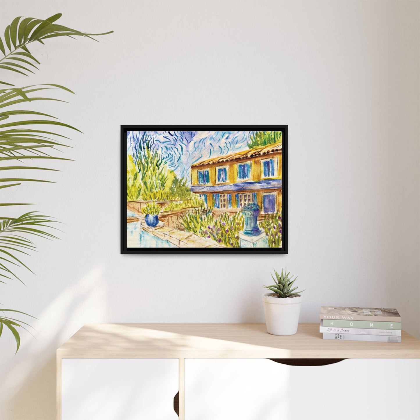 Respite Near Saint-Remy-de-Provence Matte Canvas, Framed (Black or Espresso). Available in sizes from 10”x8”-30”x24”