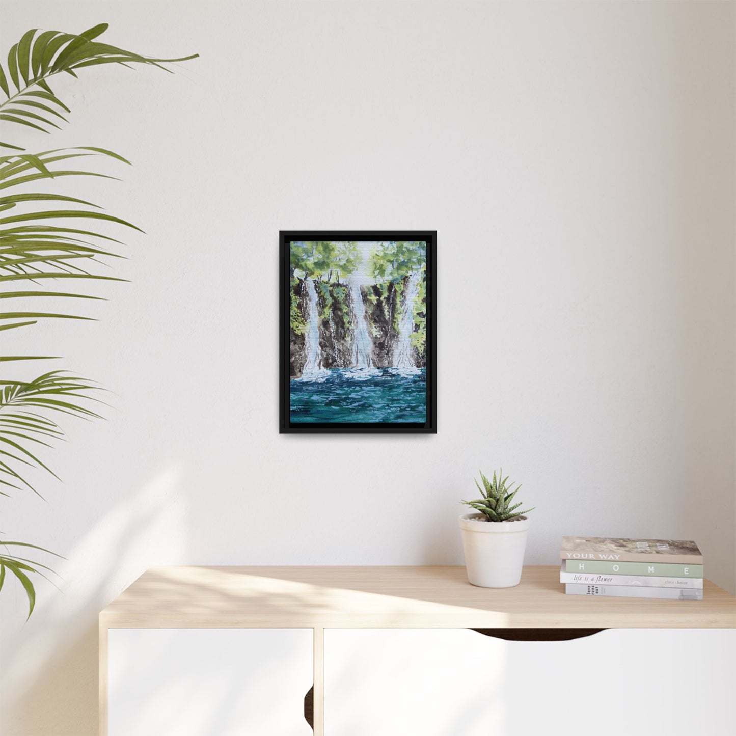 Three Sisters Waterfall, Framed (Black or Espresso). Available in sizes from 8”x10”-12”x16”