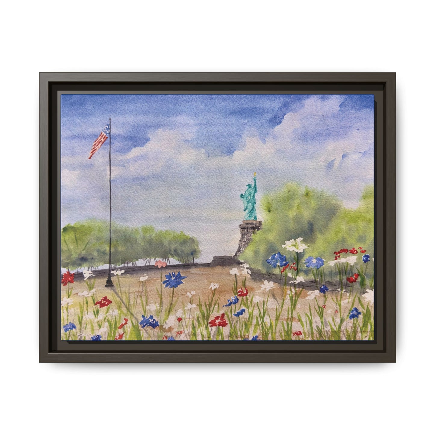 Looking for Liberty, Framed (Black or Espresso). Available in sizes from 10”x8”-24”x18”